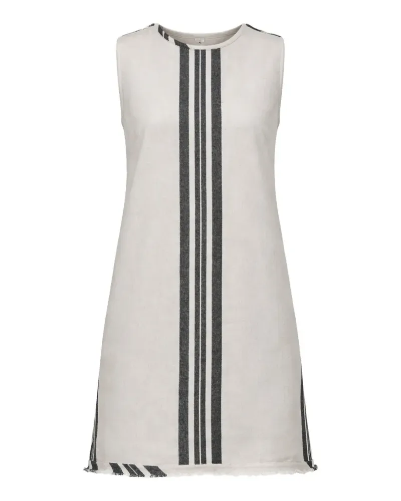 Osklen striped fringed mini dress - Nude Nude