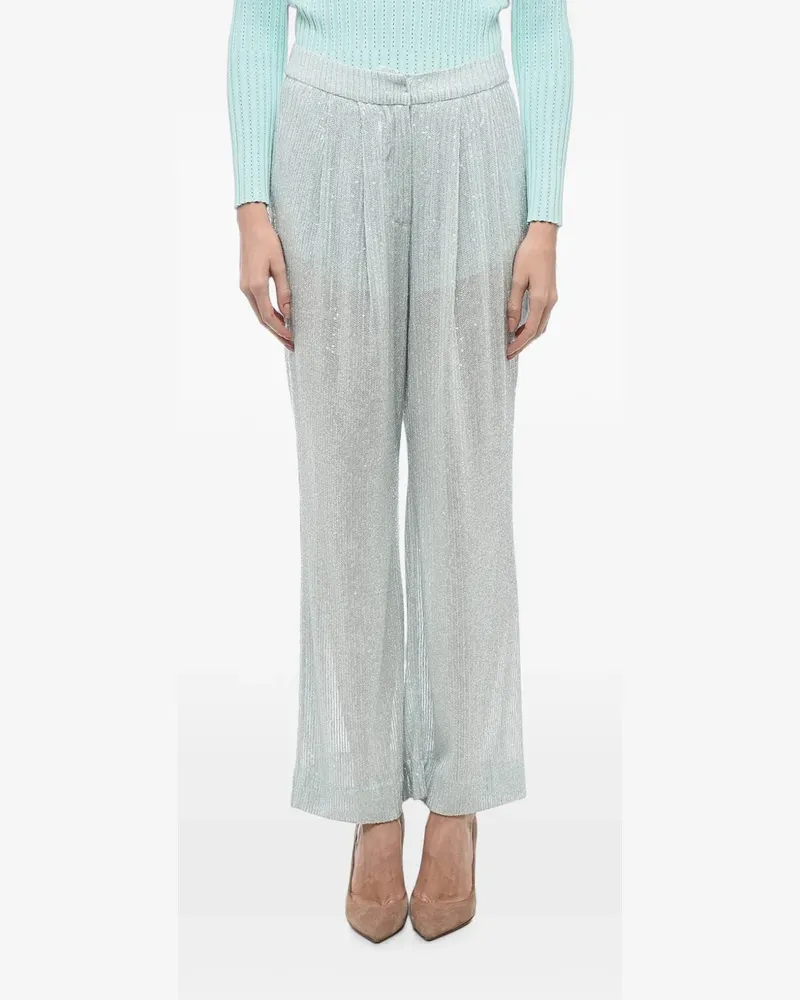 ROTATE Birger Christensen Hose aus Mesh mit Pailletten - Grün Grün