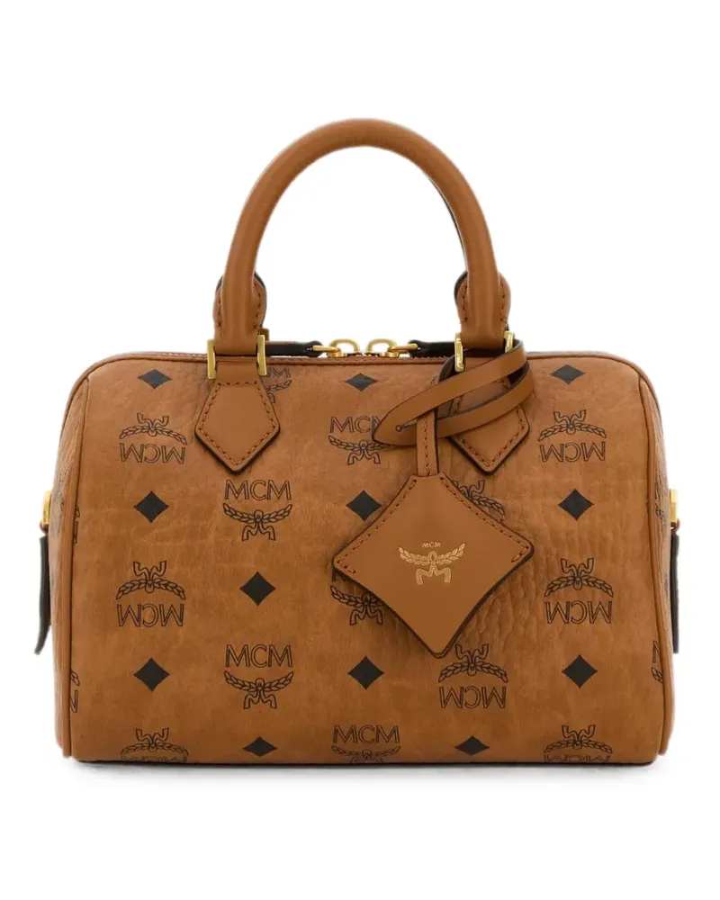 MCM Kleine Ella Tote Bag mit Monogramm-Print - Braun Braun