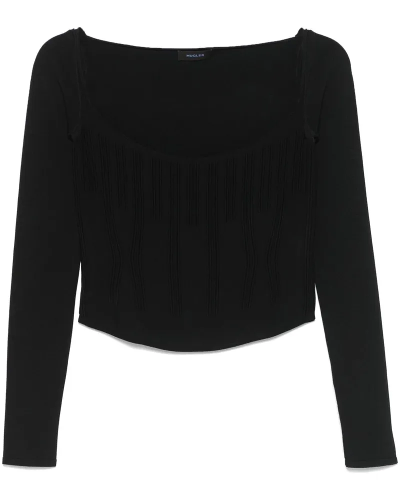 Thierry Mugler Pullover mit verstärkten Details - Schwarz Schwarz