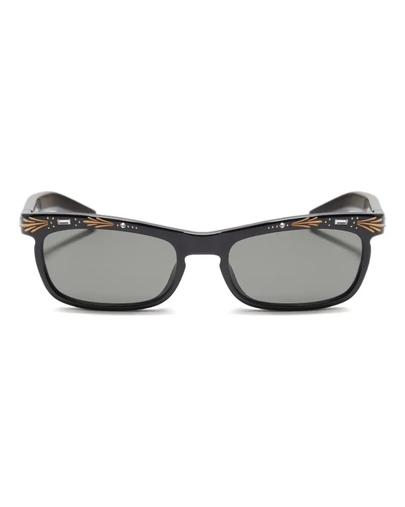 Valentino Garavani Sonnenbrille mit eckigem Azetatgestell - Schwarz Schwarz
