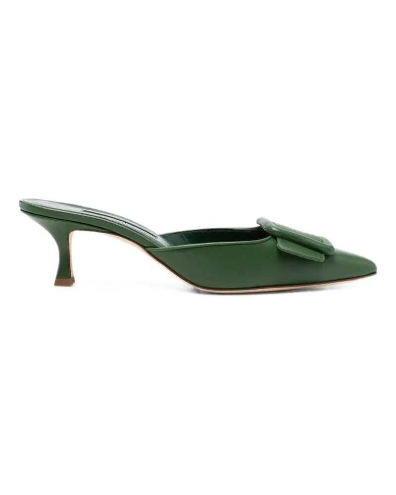 Manolo Blahnik Mayssale Mules mit Schnalle - Grün Grün