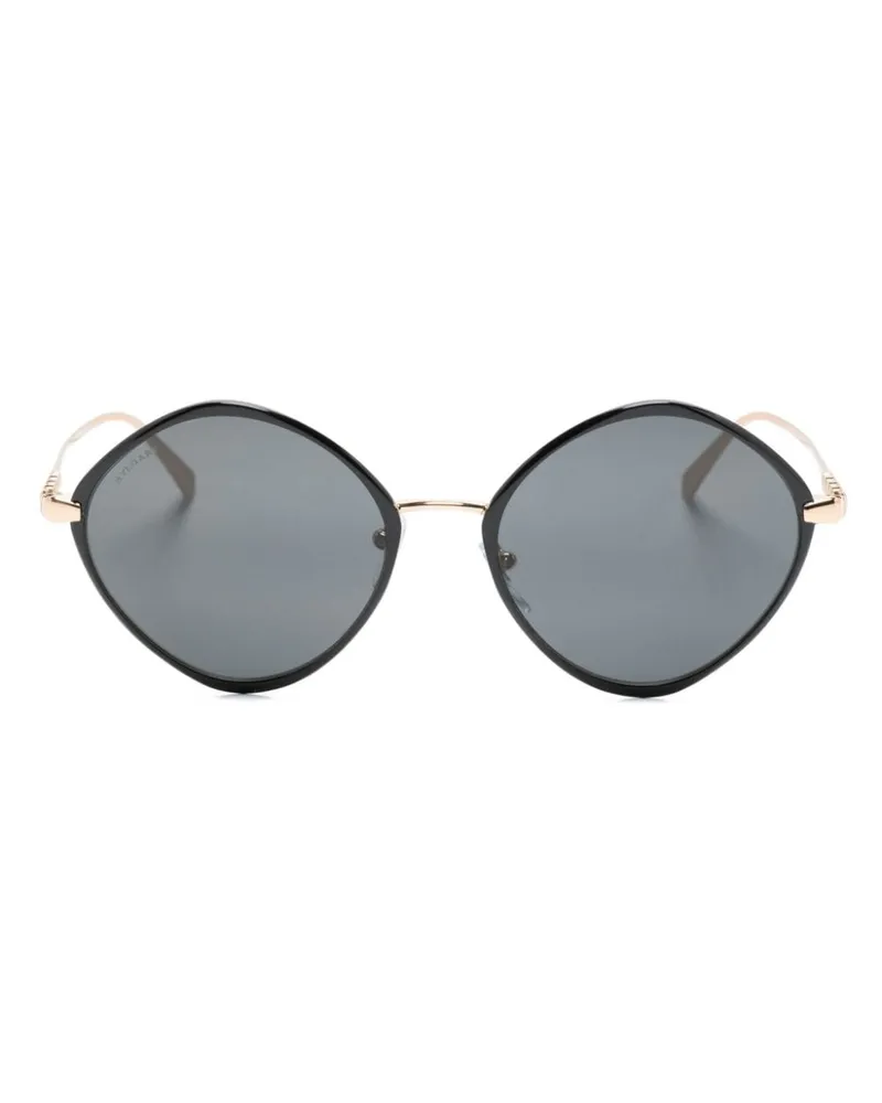 Bulgari Sonnenbrille mit geometrischem Gestell Schwarz