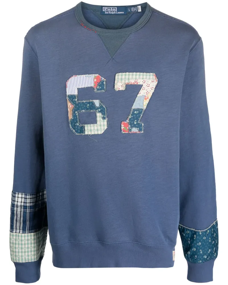 Ralph Lauren Sweatshirt im Patchwork-Look - Blau Blau