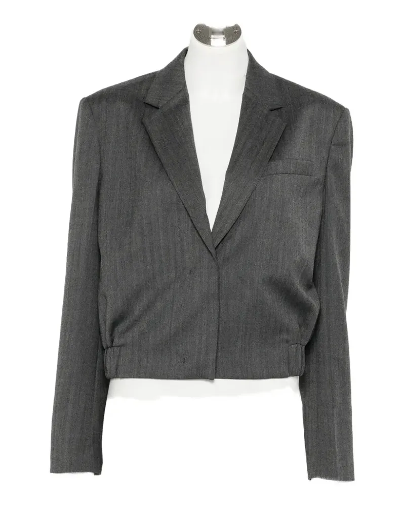 JUUN.J cropped notched-lapel blazer - Grau Grau
