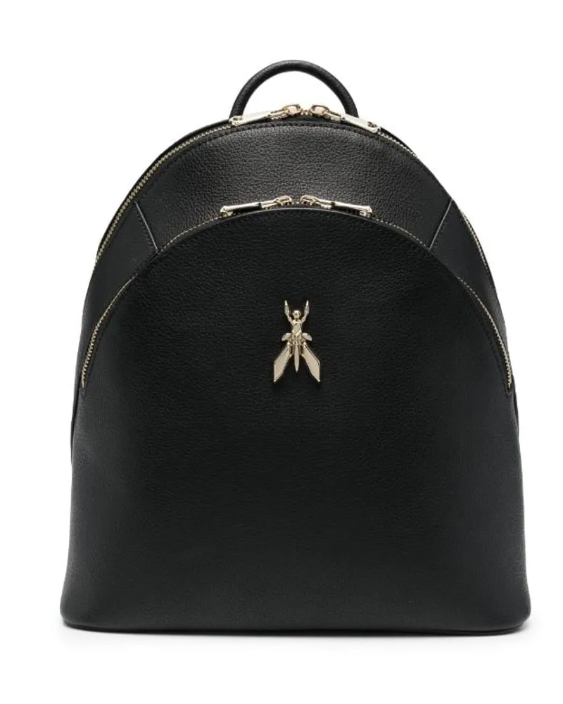 Patrizia Pepe Rucksack mit Logo-Schild - Schwarz Schwarz