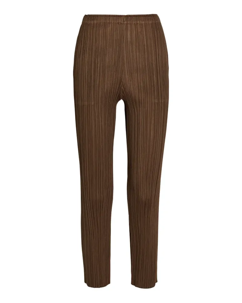 Issey Miyake pleated-texture trousers - Braun Braun