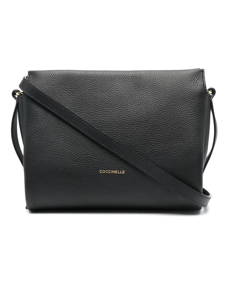 Coccinelle Schultertasche mit Logo-Stempel - Schwarz Schwarz