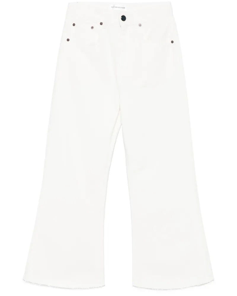 Victoria Beckham Jeans mit Logo-Patch - Weiß Weiß