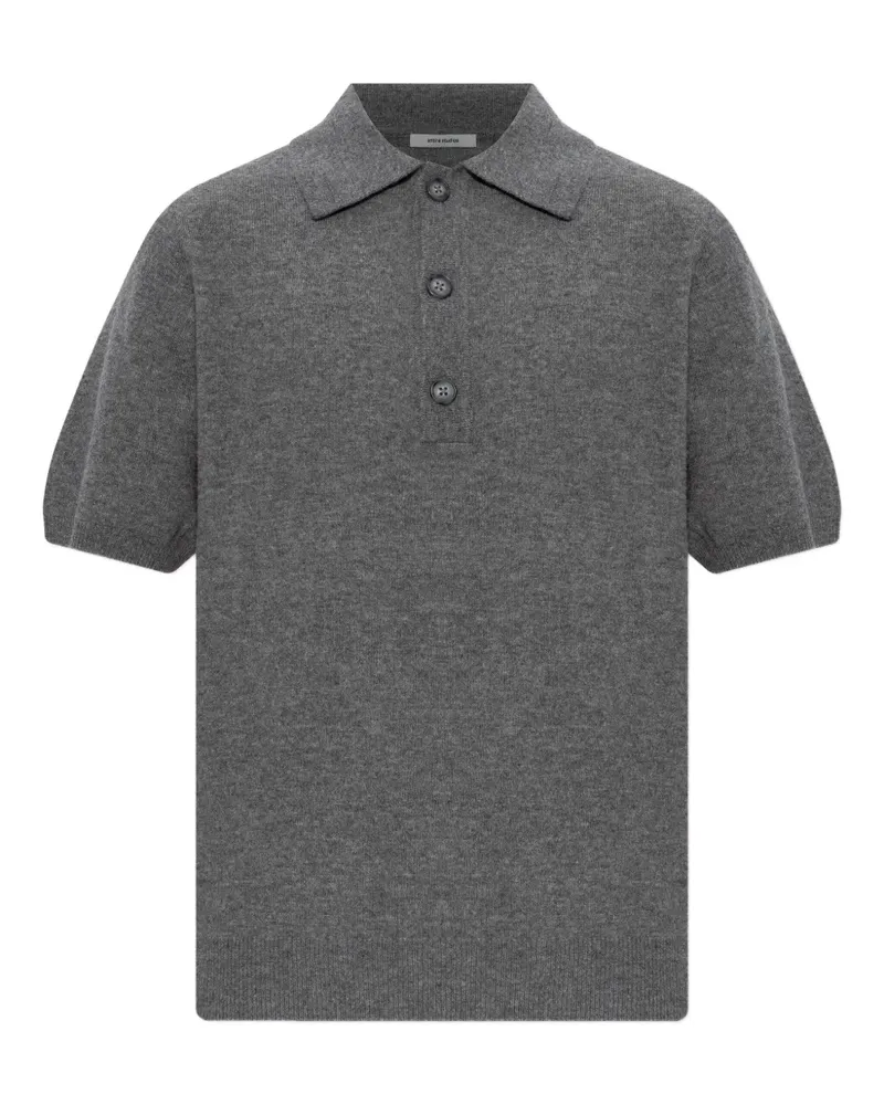 Entire Studios buttoned knitted polo shirt - Grau Grau