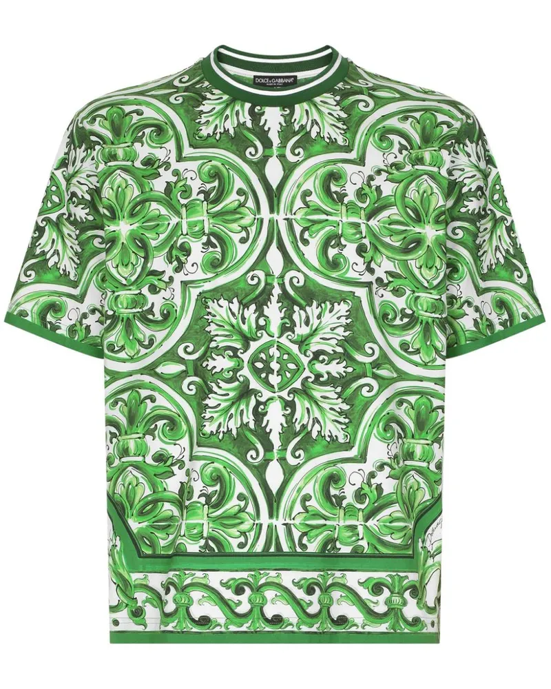 Dolce & Gabbana Majolica T-Shirt - Grün Grün
