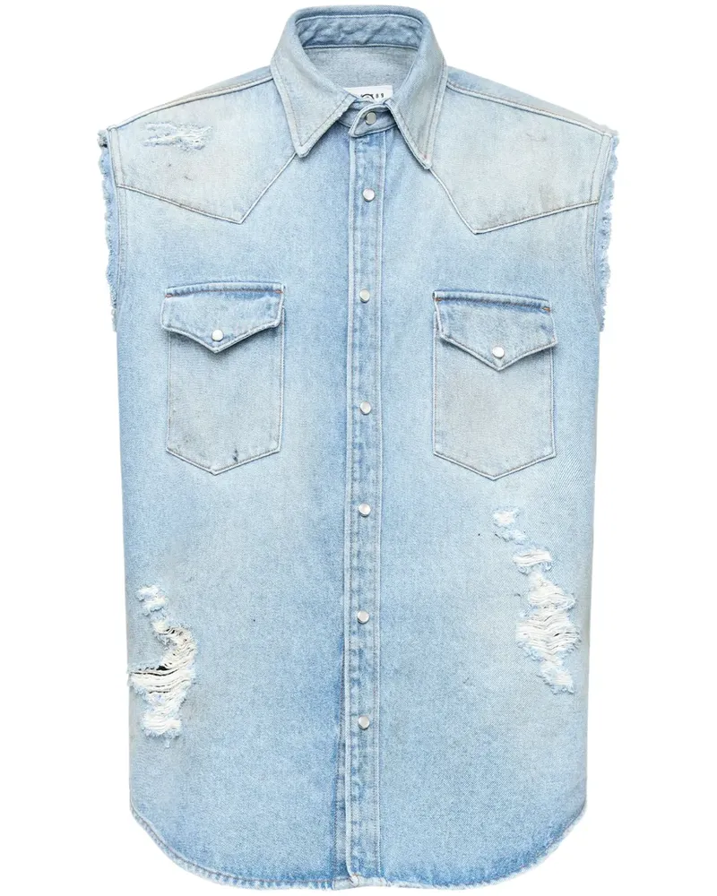 Maison Margiela Ärmelloses Hemd - Blau Blau