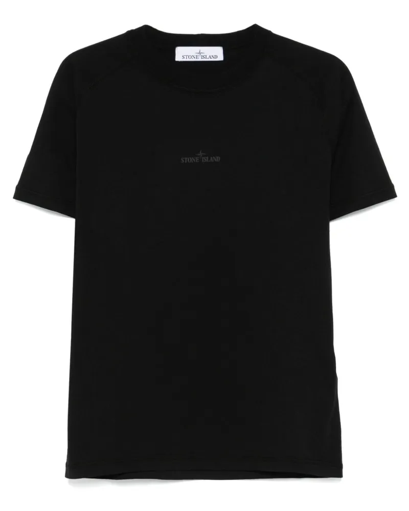 Stone Island T-Shirt mit Logo-Print - Schwarz Schwarz