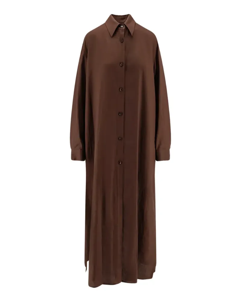 Hevò Arigliano button-up maxi shirt dress - Braun Braun