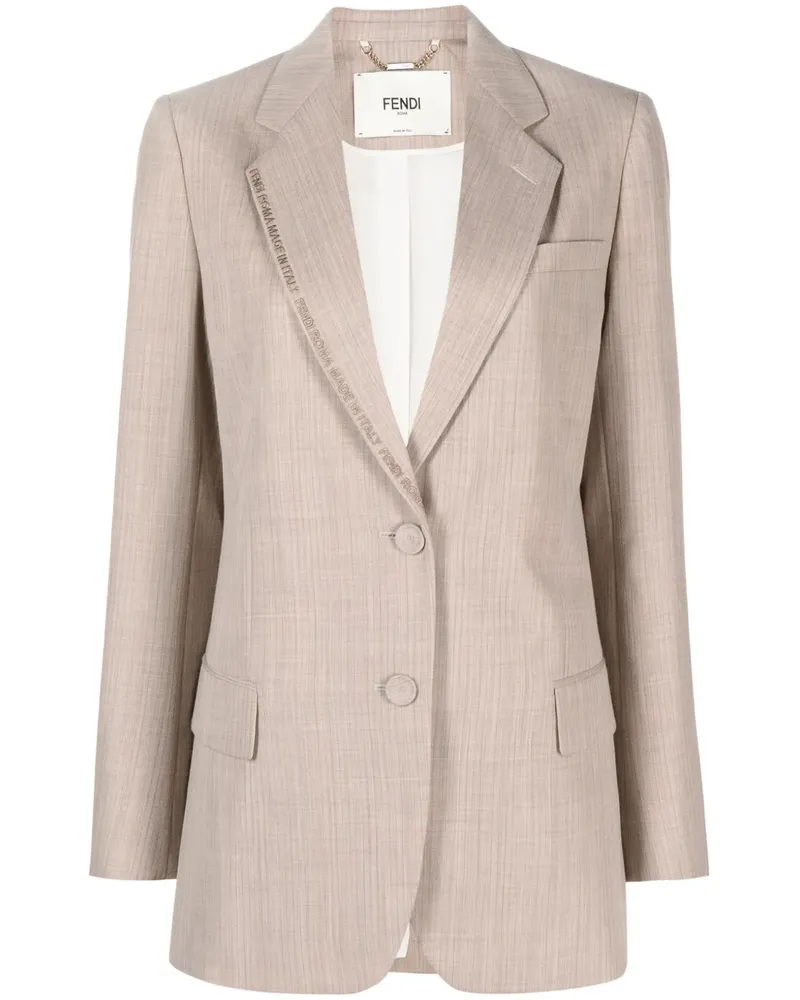 Fendi Blazer mit Logo - Nude Nude