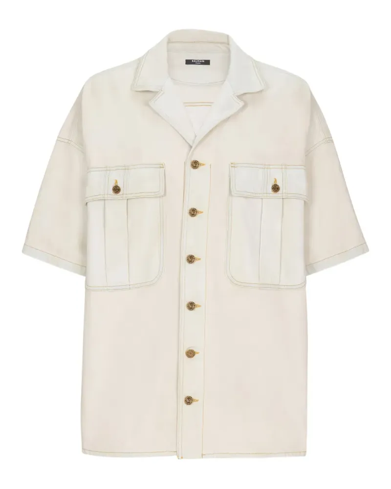 Balmain Kurzärmeliges Hemd - Nude Nude