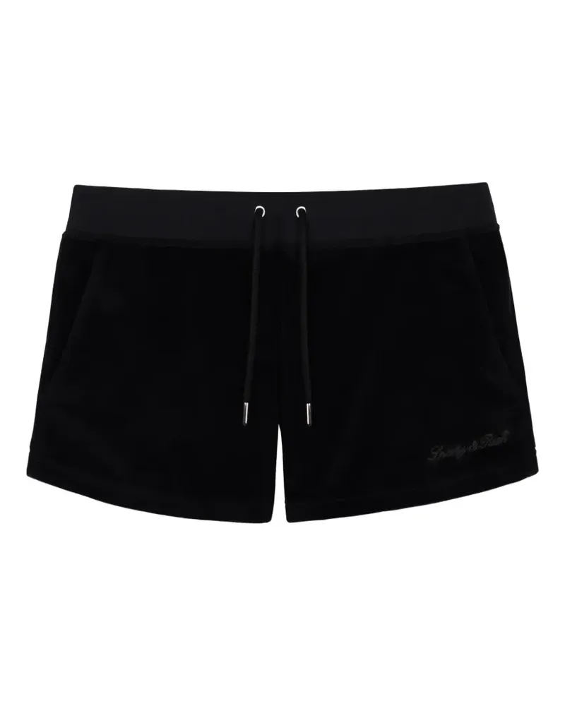 SPORTY & RICH Krystal Shorts mit Logo - Schwarz Schwarz