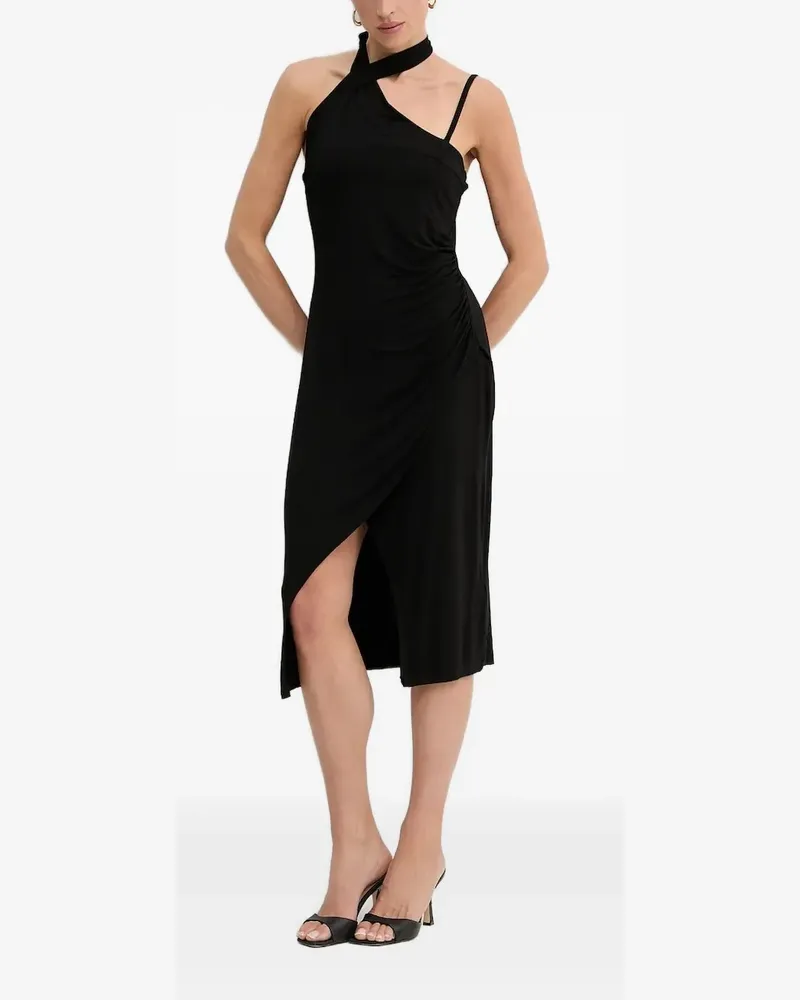Liu Jo Midikleid mit asymmetrischem Ausschnitt - Schwarz Schwarz