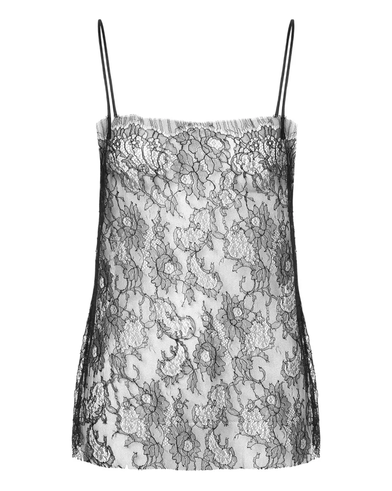 Alberta Ferretti Top mit Spitze - Schwarz Schwarz