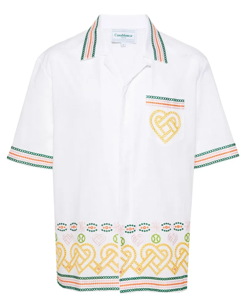 Casablanca Paris Gradient Heat Hemd mit Lochstickerei - Weiß Weiß