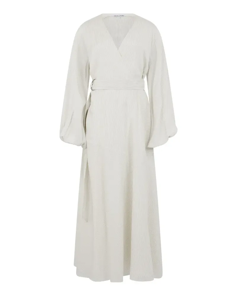 Veronica Beard pinstripe wrap midi dress - Weiß Weiß