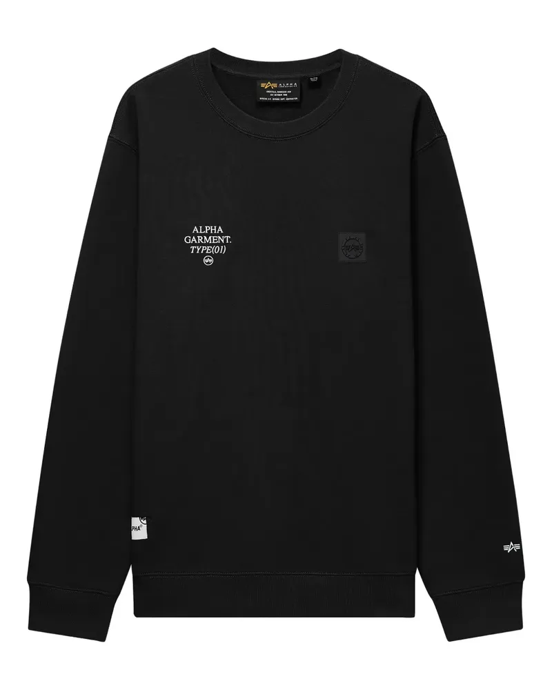 Alpha Industries Sweatshirt mit Logo-Patch - Schwarz Schwarz