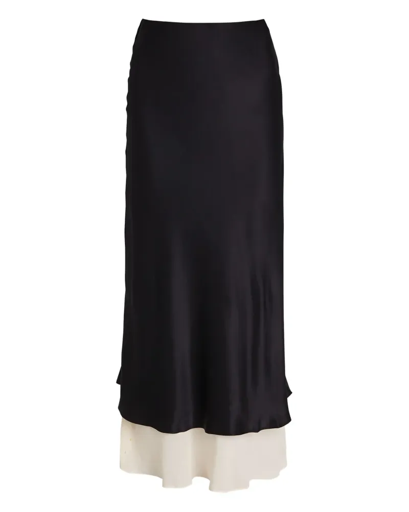 Reformation Midirock im Layering-Look - Schwarz Schwarz