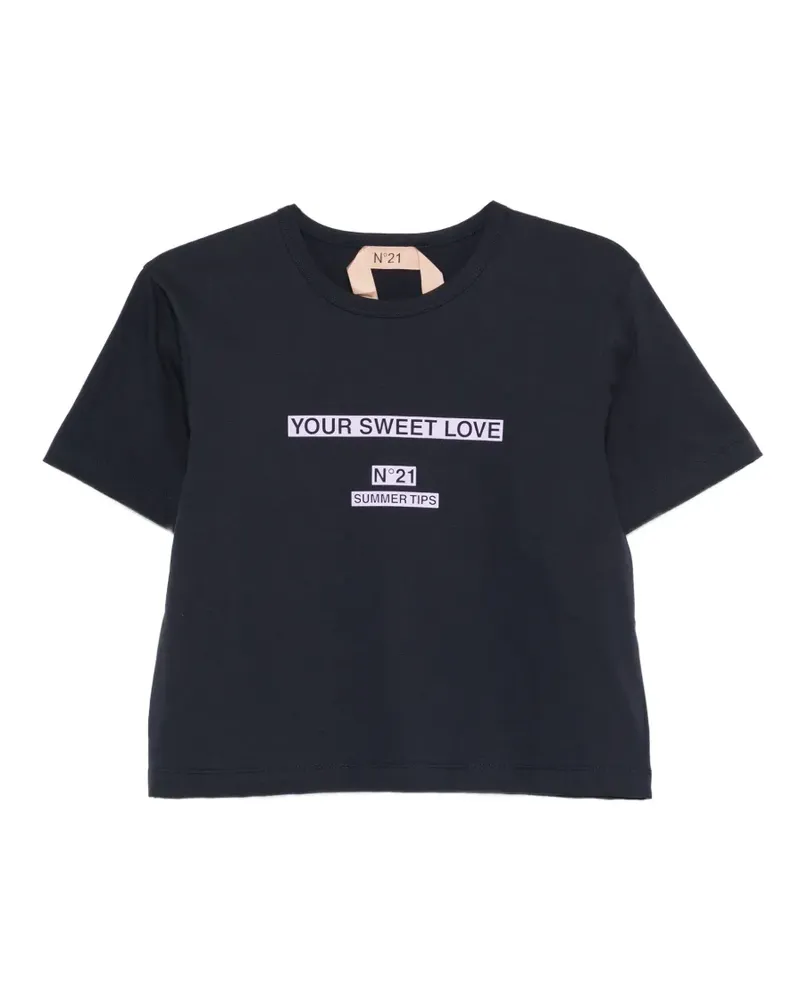N° 21 Kurzärmeliges T-Shirt - Blau Blau