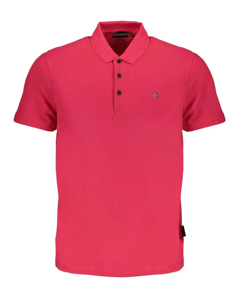 Napapijri logo-embroidered short-sleeve polo shirt - Rosa Rosa