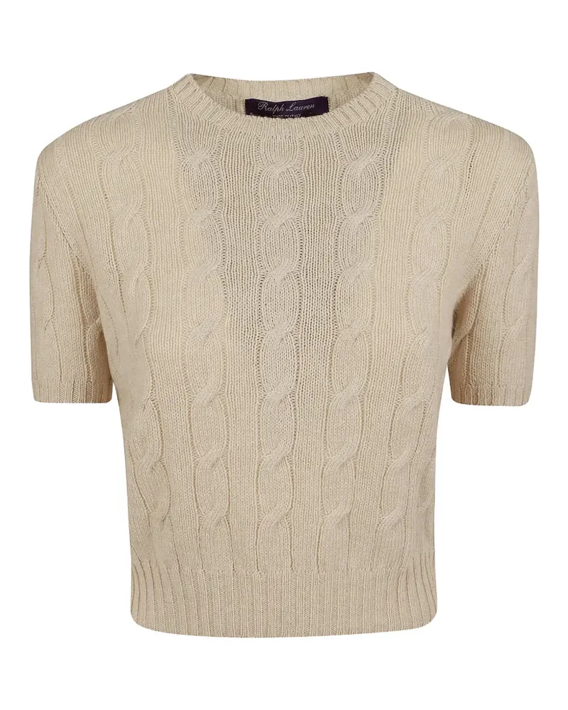 Ralph Lauren Cropped-Kaschmirpullover mit Zopfmuster - Nude Nude