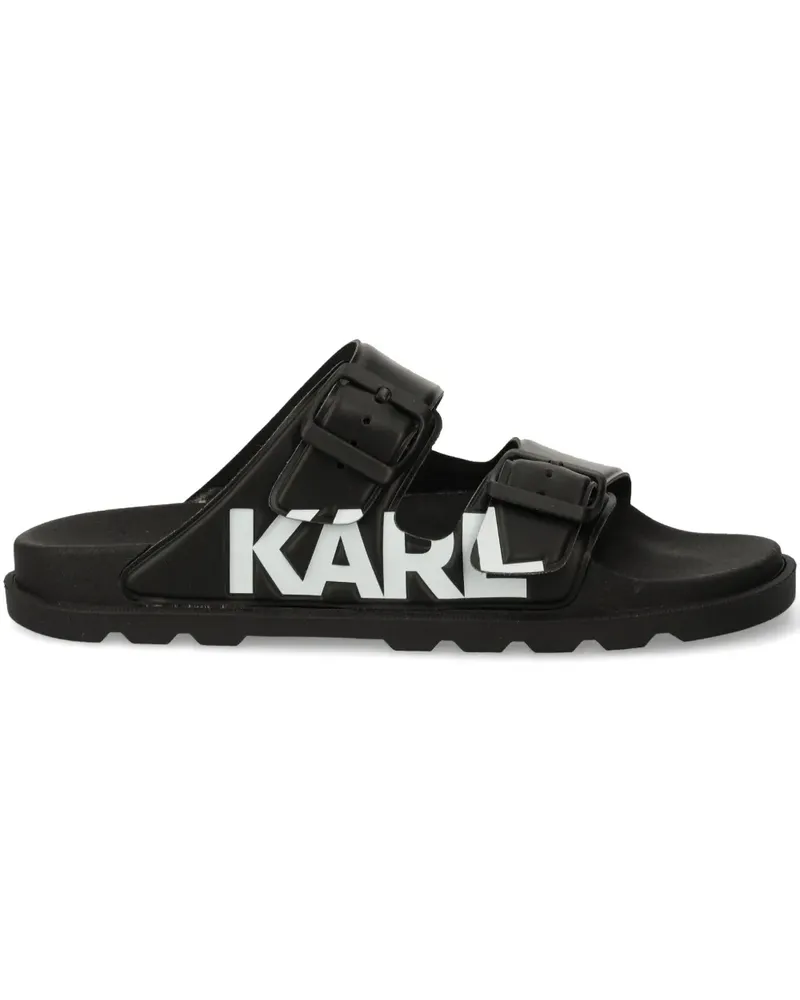 Karl Lagerfeld Pantoletten mit Logo-Print - Schwarz Schwarz