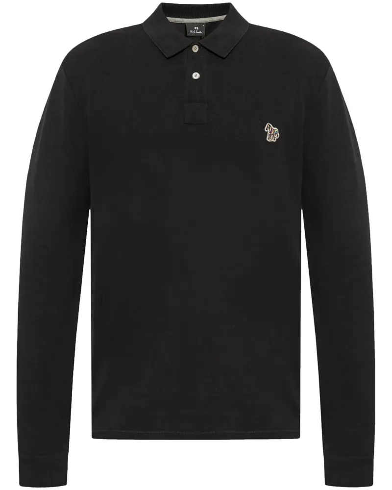 Paul Smith Poloshirt mit Logo-Patch - Schwarz Schwarz