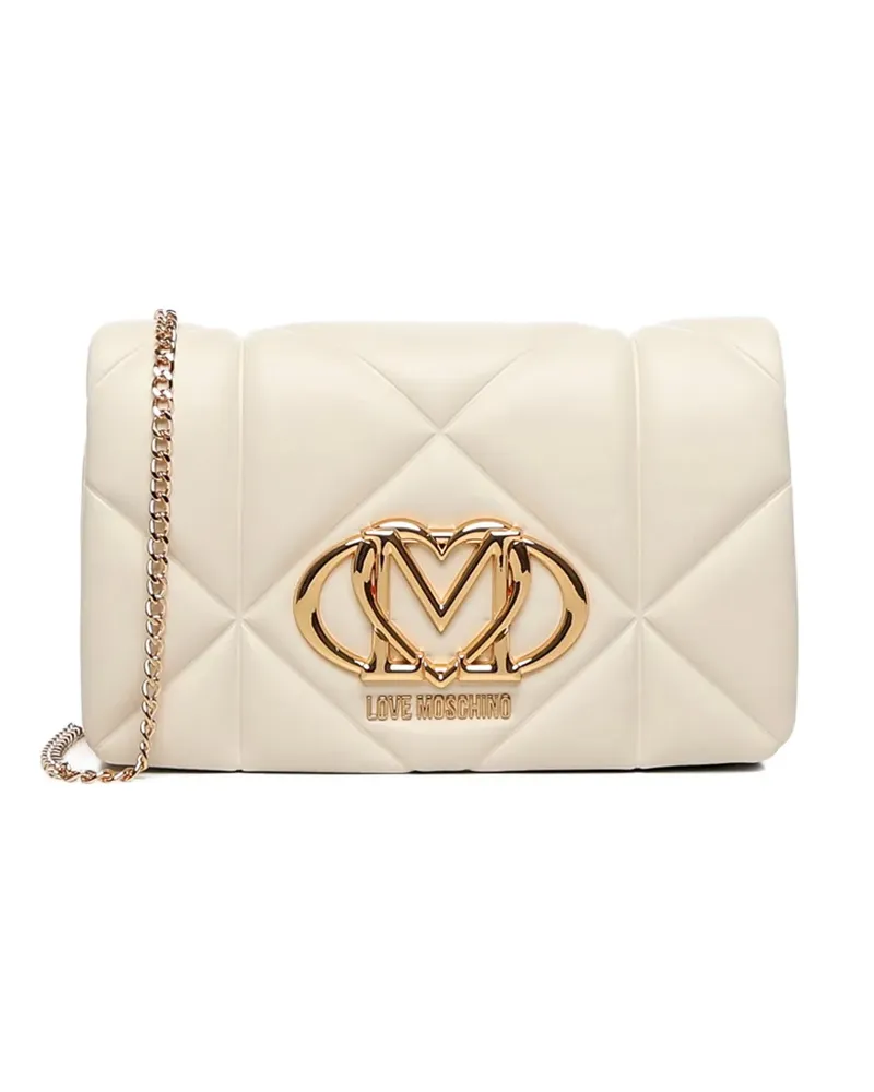 Moschino Gesteppte Schultertasche - Nude Nude