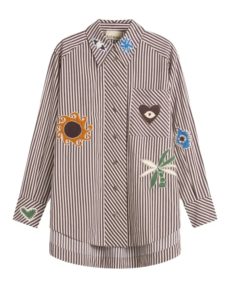 ALEMAIS Sirocco embroidered striped shirt - Braun Braun