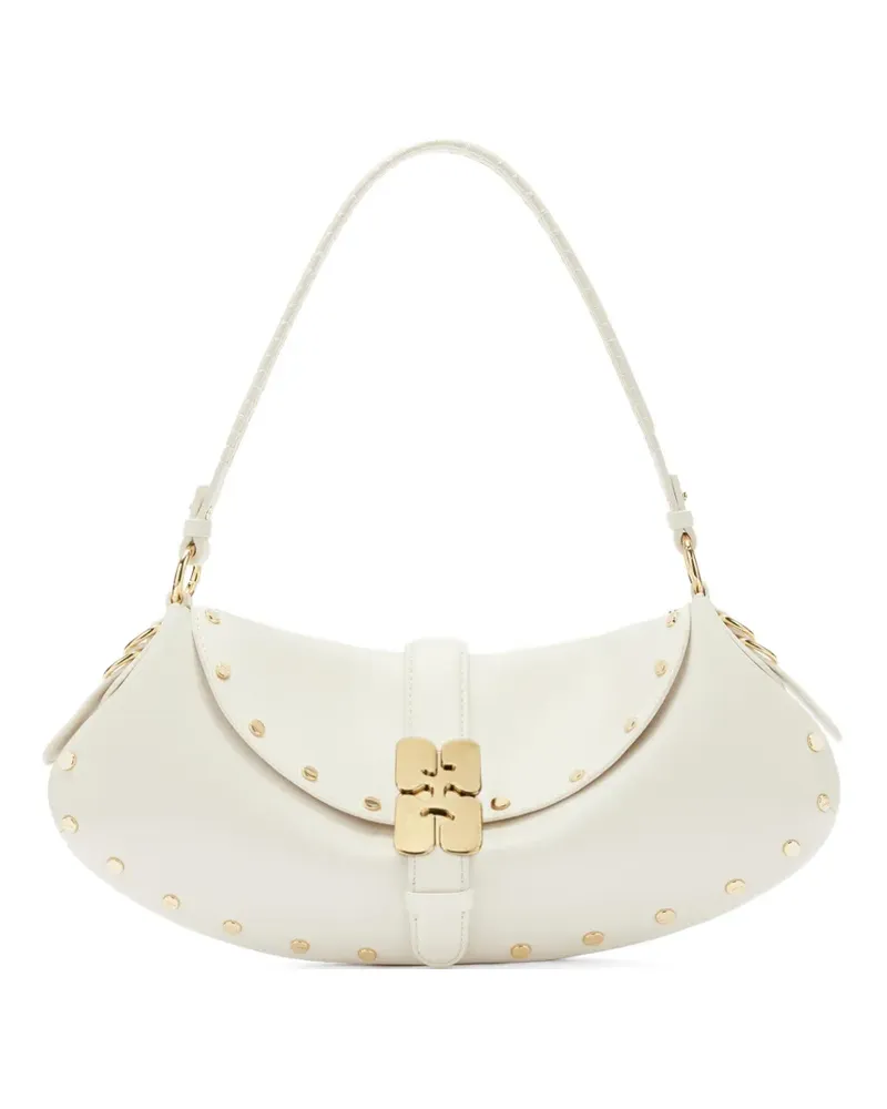 Ganni Schultertasche mit Schnalle - Weiß Weiß