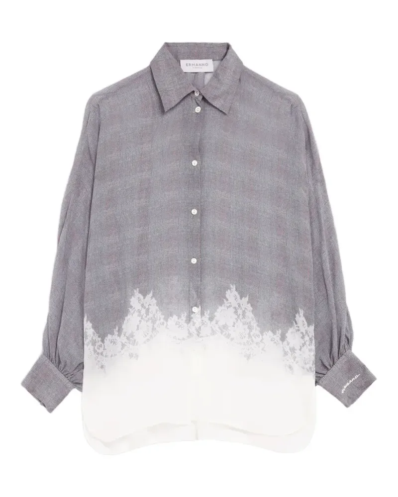 Ermanno Scervino Georgette-Hemd mit Vichy-Karo - Grau Grau