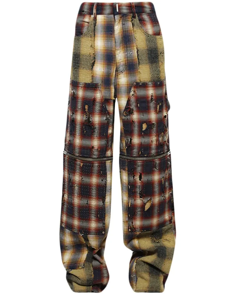 Givenchy Carpenter-Jeans mit karierten Einsätzen - Gelb Gelb