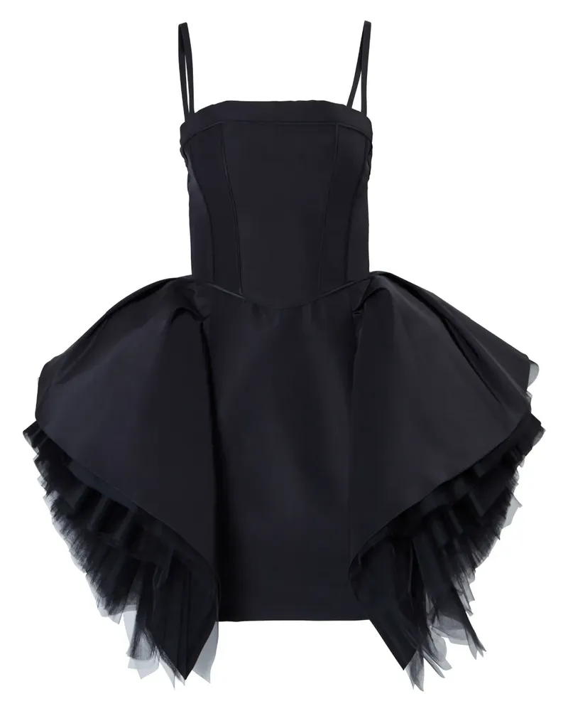 Carolina Herrera New York Seidenkleid mit Rüschen - Schwarz Schwarz