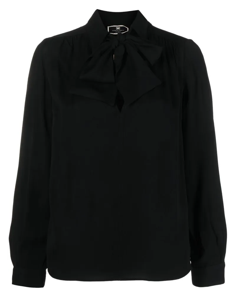 Elisabetta Franchi Bluse mit Schalkragen - Schwarz Schwarz