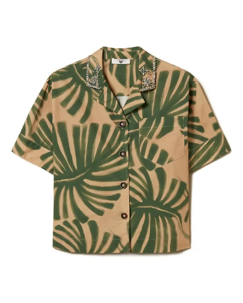 Twin-Set Besticktes Hemd mit Print - Nude Nude