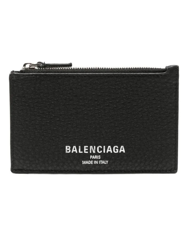 Balenciaga zipped leather cardholder - Schwarz Schwarz