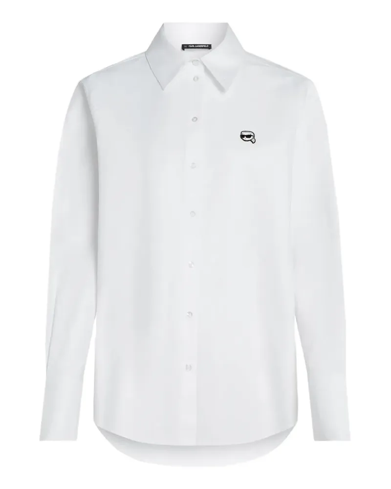 Karl Lagerfeld Geknöpftes Ikon Hemd - Weiß Weiß