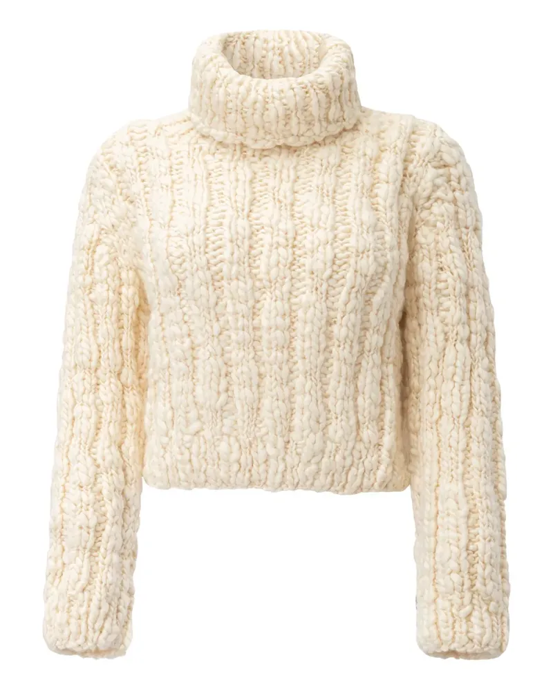 Chloé Rollkragenpullover mit Zopfmuster - Weiß Weiß