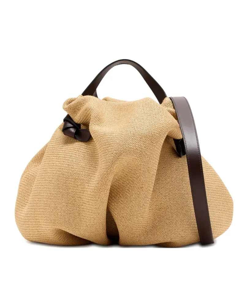 NEOUS Taurus Schultertasche mit Lederbesatz - Nude Nude