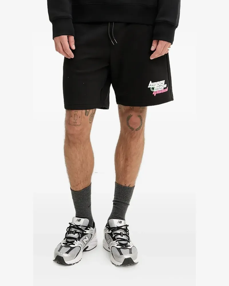 HUGO BOSS Joggingshorts mit Logo-Print - Schwarz Schwarz