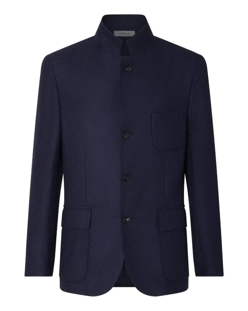 Corneliani Sakko aus Schurwolle und Twill - Blau Blau