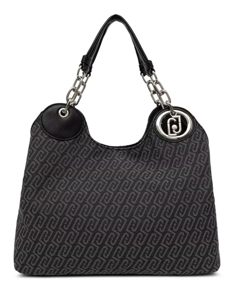 Liu Jo Mittelgroße Handtasche mit Monogramm-Print - Schwarz Schwarz