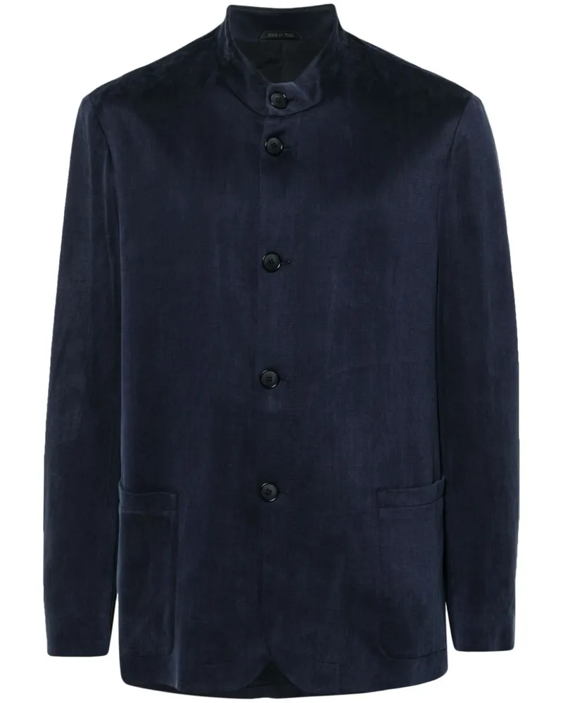 Giorgio Armani Sakko mit Stehkragen - Blau Blau