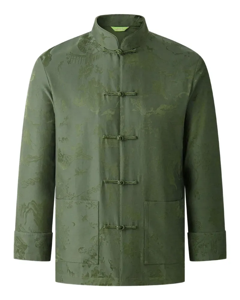 Shanghai Tang Jacquard-Hemd - Grün Grün