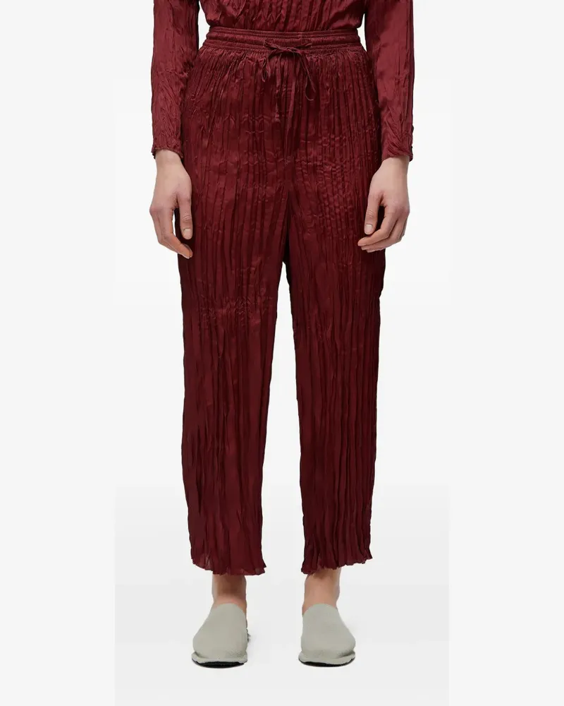 Osklen Hose mit Knitteroptik - Rot Rot